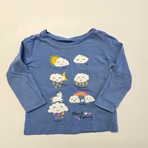 Carter's Blue Long Sleeve Tee with Cloud and Unicorn Print